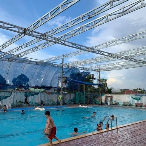 mái che xếp hồ bơi