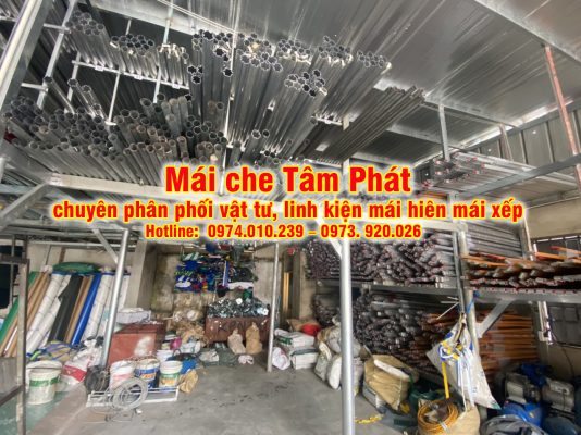 Kho vật tư linh kiện mái hiên mái xếp Tâm Phát