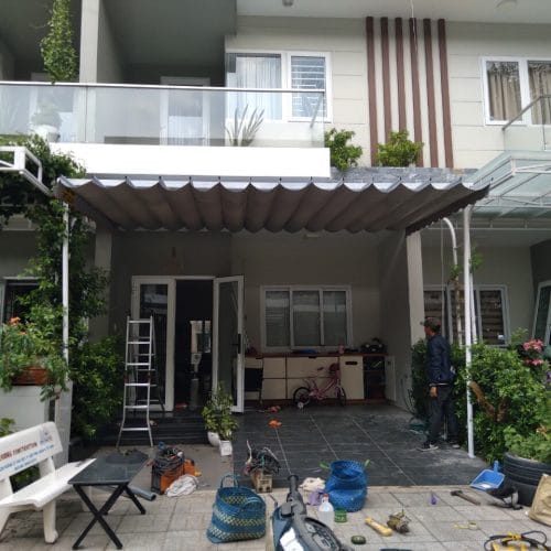 mái hiên xếp bạt kéo