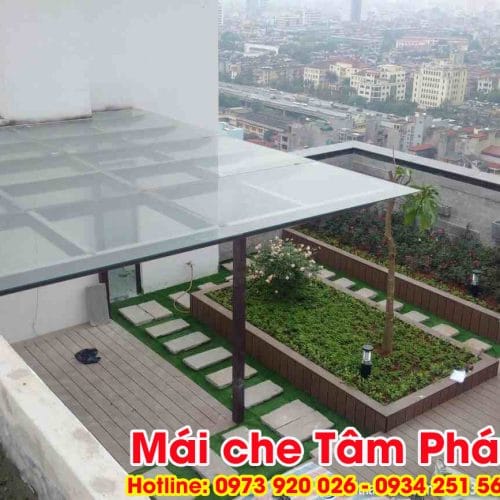 Mái Che Sân Thượng Nhựa Polycarbonate Lấy Sáng