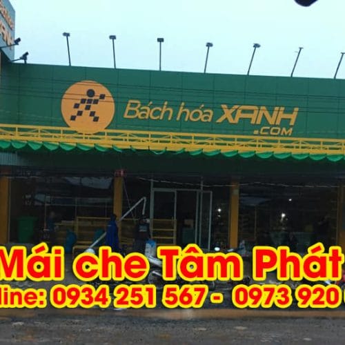 Lắp đặt mái bạt xếp cho cửa hàng, siêu thị