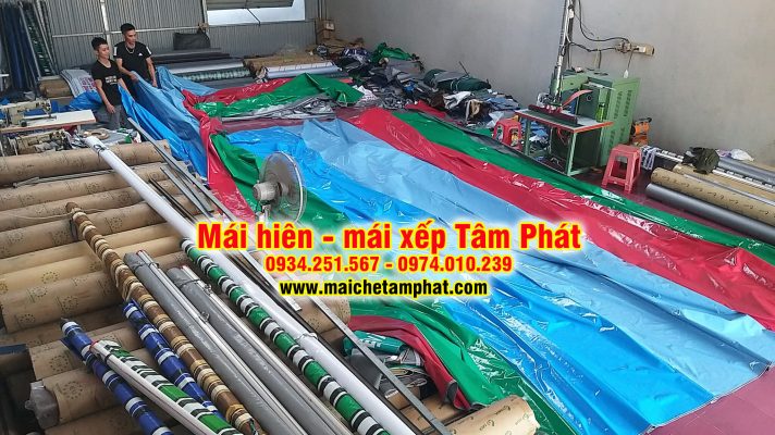 Xưởng May Ép Bạt Mái Xếp Bạt Kéo Thả Che Nắng Mưa Ngoài Trời Giá Rẻ