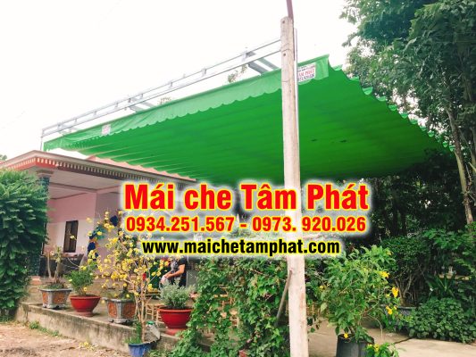 Mái xếp lượn sóng, mái bạt kéo che nắng mưa ngoài trời bền đẹp