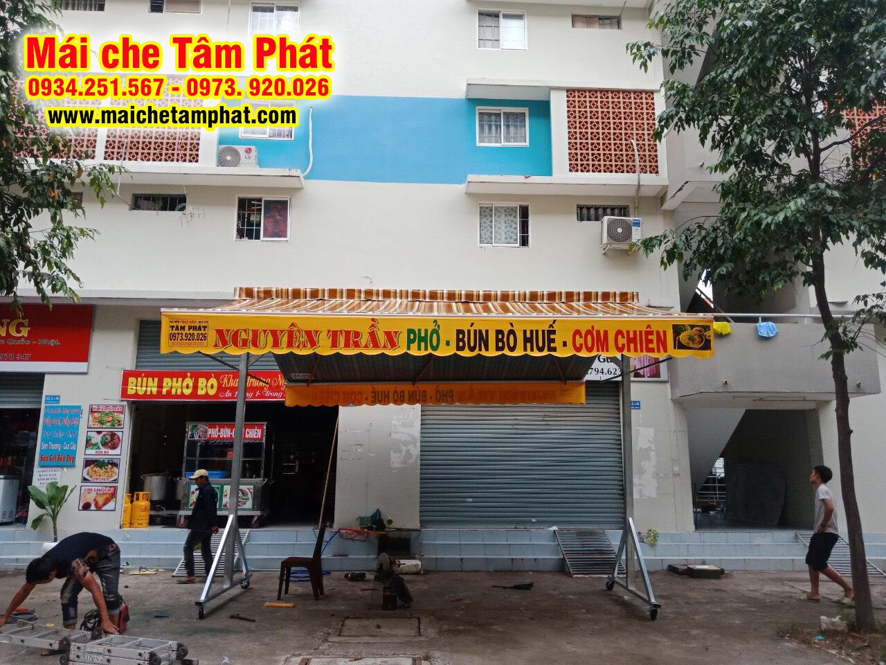Mái che chữ A, mái bạt che lưu động