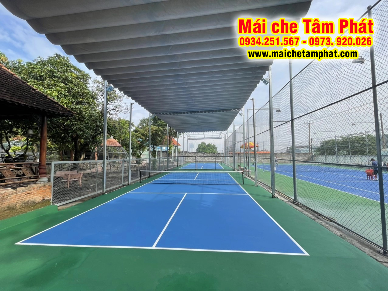 mái che sân Pickleball