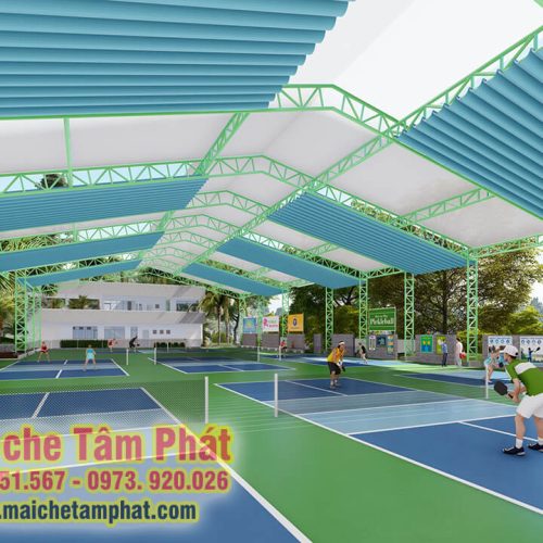 Mái che sân pickleball, sân cầu lông, sân Tennis