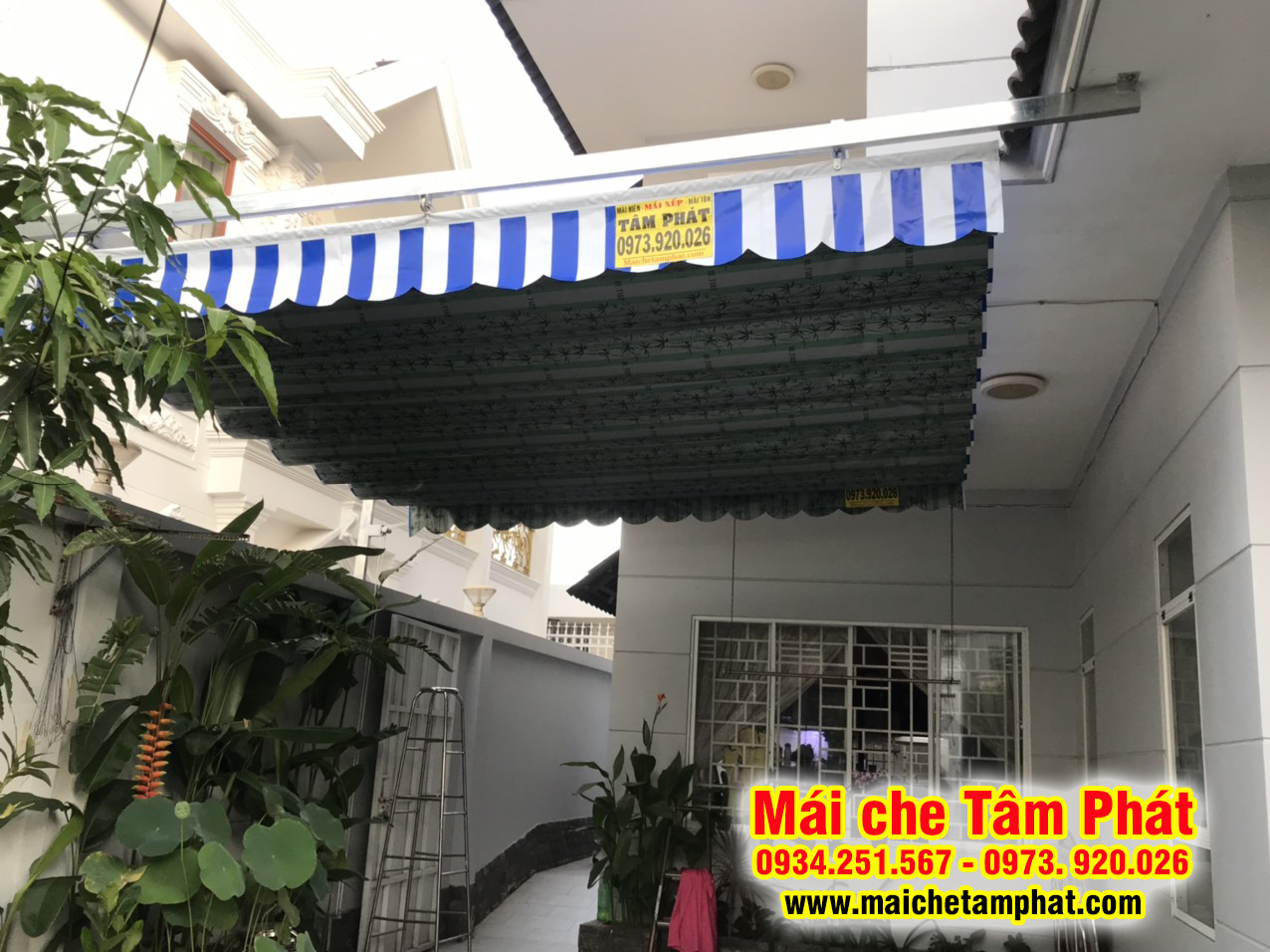 bạt xếp di động Bảo Lộc che hiên nhà giá rẻ