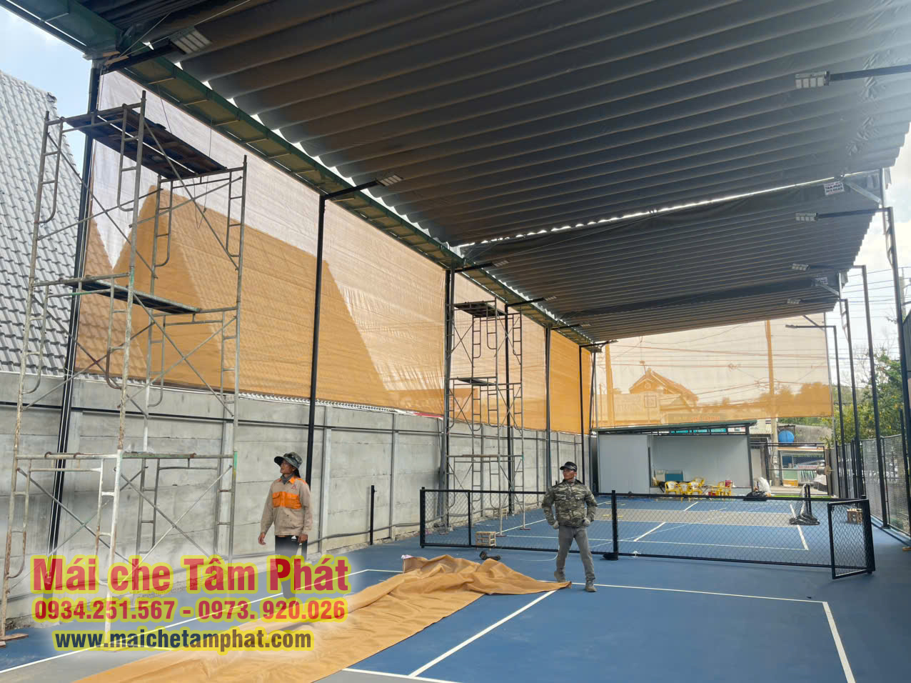 Thi công mái che sân Pickleball ở Bà Rịa Vũng Tàu