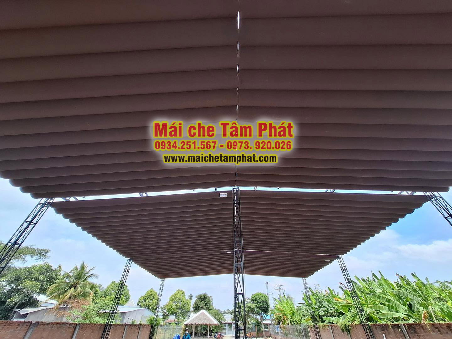 Mái bạt che di động sân Pickleball ở Đồng Tháp