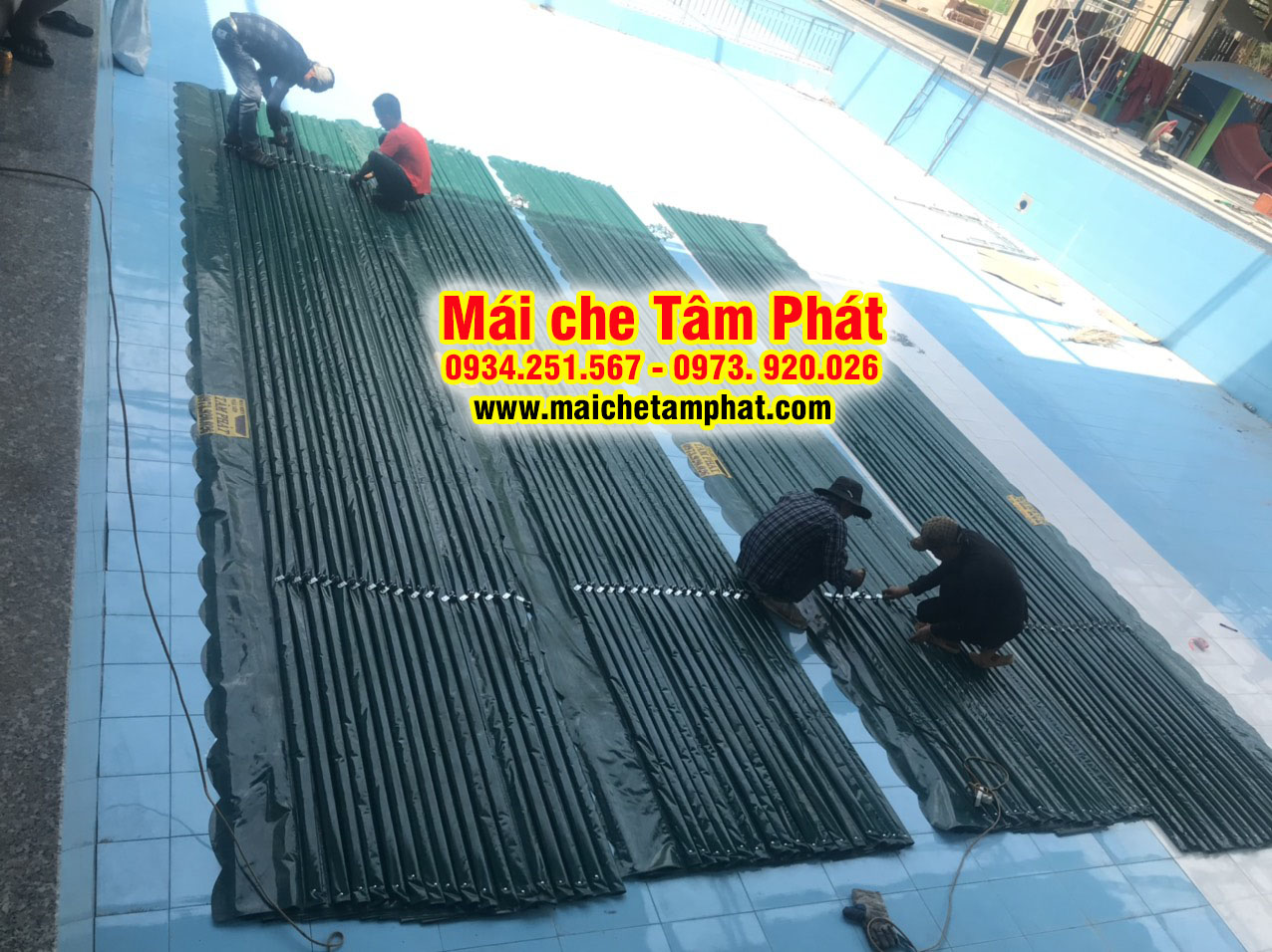 Thay bạt mái che di động giá rẻ ở Long An
