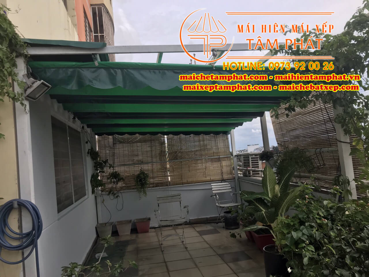 Sửa chữa thay bạt mái xếp, mái kéo ở Bến Cát giá rẻ