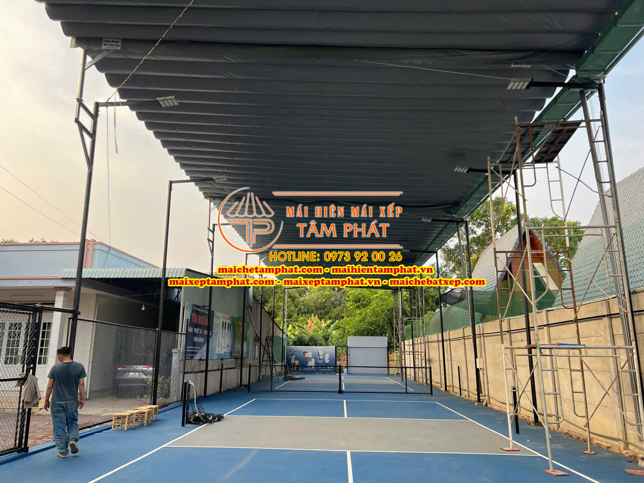 Làm Mái che di động sân Pickleball ở Phú Mỹ, Bà Rịa Vũng Tàu